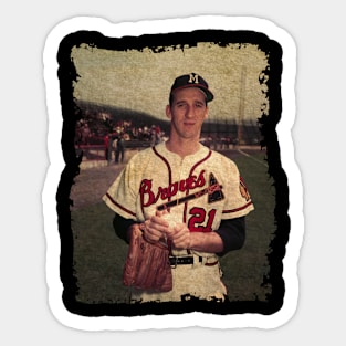 Warren Spahn in Atlanta Braves Sticker